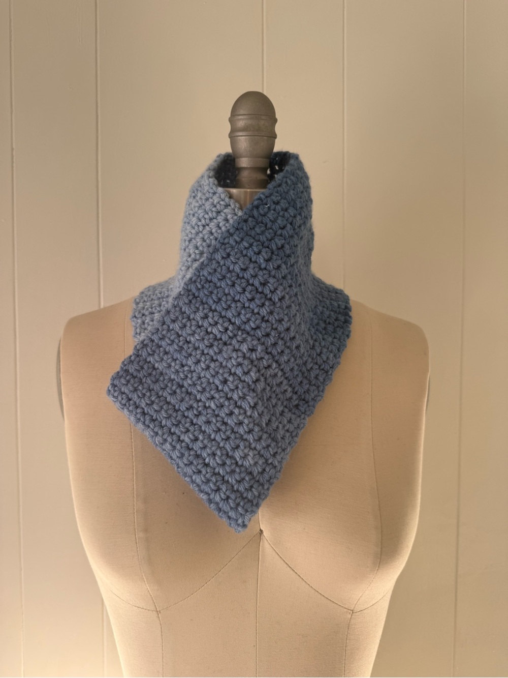 Cozy Knit Neck Warmer in Dusty Blue